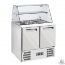 Saladette 2 portes vitre bomb&eacute;e 900x700x850 mm