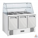 Saladette 3 portes vitre bomb&eacute;e 1365x700x850 mm