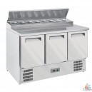 Saladette 3 portes  avec couvercle 4x GN1/1+3x GN 1/6-150 mm + reserve GN 1/1