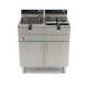 Friteuse électrique 2 cuves de 14 litres sur armoire