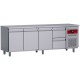 Table frigorifique ventilée, 4 portes, 550 litres - 2430x700xh880/900mm