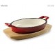 Plat ovale 250ml rouge L17xp12xh 3 cm
