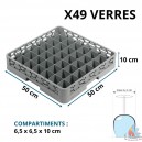 CASIER DE LAVAGE 49 COMPARTIMENTS VERRES 50x50x10 CM. BEIGE 