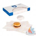 EMBALLAGE INGRAISSABLE POUR HAMBURGER. 30 GR.M2. 28x34 CM. BLANC PARCH.INGRAISSABLE 