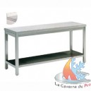 Table inox mural avec sous tablette 1400x700xh880