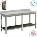 Table inox mural avec sous tablette 2200x700xh880