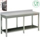 Table inox mural avec sous tablette 2200x700xh880