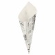 CORNET 100 G. - MODELE "VOLARE" 24 CM. BLANC PARCH.INGRAISSABLE 