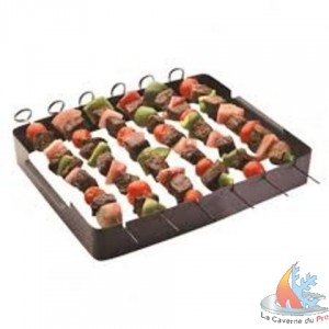 Porte brochettes pour barbecue avec 6 brochettes - Lacaverne du CHR