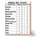 Panneau d'affichage Prix du Pain 40x30 cm