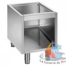 Soubassement ouvert, sur pieds inox réglables 400X595XH600