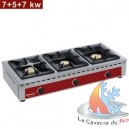 Réchaud gaz 3 feux vifs de table -7kw 1005x510xh195