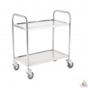 CHARIOT DEBARRASSER 2 NIVEAUX 86x53,5x93 CM. ARGENTE INOX 