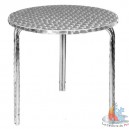 Table bistro ronde empilable inox/alu  600 mm