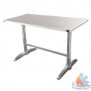 Table bistro carrée  inox/alu  600x600 mm