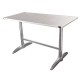 Table bistro carrée  inox/alu  600x600 mm