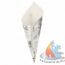 CORNET 100 G. - MODELE "VOLARE" 24 CM. BLANC PARCH.INGRAISSABLE 