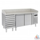 Table à pizza 580 litres 2 portes 7 tirroirs  L2020 x P800 x H1000 mmnon tropicalisé