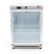 R&eacute;frig&eacute;rateur porte vitr&eacute;e inox ventil&eacute;e 130 L 600x585xh855