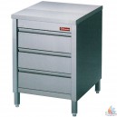 Table sur armoire central avec 3 tiroirs L600xp700mm 
