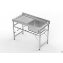 Plonge 1 cuve 600x500xh325, &eacute;gouttoir droite