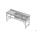 Plonge 1 cuve 600x500xh325, &eacute;gouttoir droite