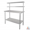 Tables inox avec 4 &eacute;tag&egrave;res  1200x600xh1500