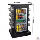 bar r&eacute;frig&eacute;r&eacute;e vitr&eacute; avec porte tasse -110 litres  L820 xp580xH1156 mm