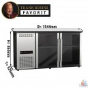 Arrir&egrave;re bar noir 2 portes vitr&eacute;e, 300 litres 1554x535x860