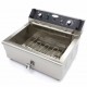 Friteuse 30L grande cuve AV égouttoir 6kw 400v L60,6xP57,5xH40,7 cm