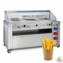 Meuble de cuisson avec Cuisini&egrave;re et bain-marie 1600x850xh1170mm