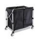 Chariot noir pliable blanchisserie 2x50 litres L97xP58xH86