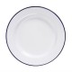 Assiettes émaillé fer blanc/bleu Ø 18xh 1.7 cm 6 pièces