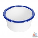 Ramequin &eacute;maill&eacute; fer blanc/bleu 60 ml &Oslash; 7xh3.5 cm 12p