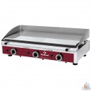 Plaque de cuisson lisse chrom&eacute;e, gaz L820xP510xh305mm