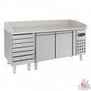 Table &agrave; pizza 580 litres 2 portes 7 tirroirs  L2020 x P800 x H1000 mmnon tropicalis&eacute;